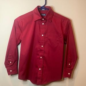 Chaps Boys Maroon Long Sleeve Dress Shirt- Size 8